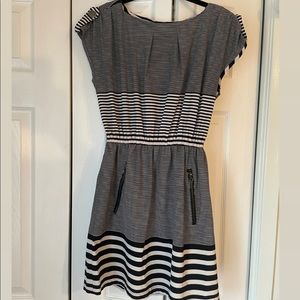 Black & white striped dress